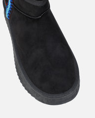 Louie Black Faux Suede Flatform Boots