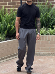 Pantalón lino botón