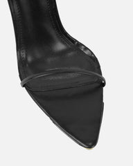 Delilahh Black Tie Up Stiletto Sandals