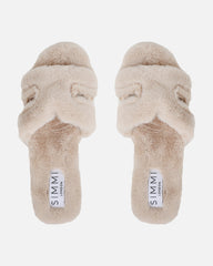 Polaris Beige Faux Fur Slippers