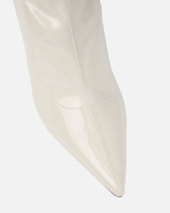 Prince Stone Patent High Heeled Pointed Toe Sock Boots