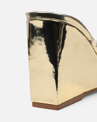 Radial Gold Mirror Clear Wedge Heeled Sandals