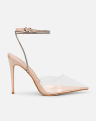 Robyn Clear Nude Diamante Court Shoes