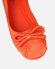 Romanne Orange Satin Ballet Flats