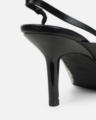 Romilly Stone Snake Effect Sling Back Court Shoes