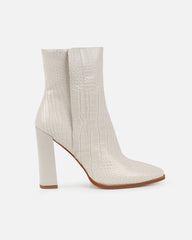 Ronald Stone Faux Croc Block Heeled Ankle Boots