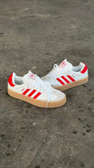 ADIDAS SAMBA PLATAFORMA BLANCO ROJO CAFE