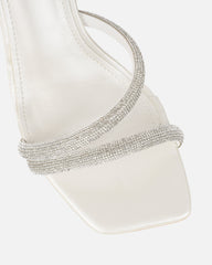Maella White Pearl Diamante Heeled Sandals