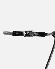 Sharon Black Patent Diamante Heeled Sandals