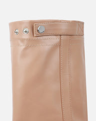 Sonny Beige Fold Over Wedge Knee Boots