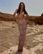 Milha Zebra Print Mesh Maxi Skirt
