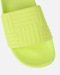 Sunnie Lime Green Pattern Flat Slides