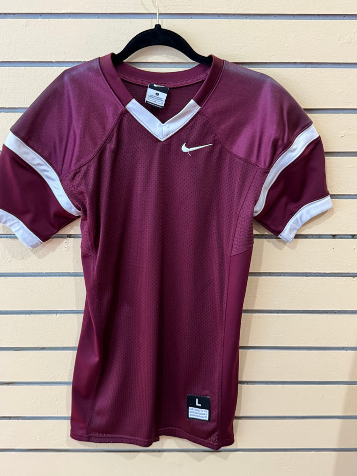 Nike Team Open Field football practice mesh jersey Maroon and white V-neck collar size large