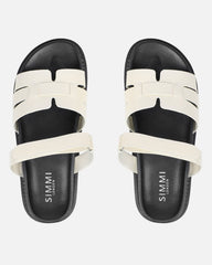 Adelle Ecru Box Chunky Footbed Slides