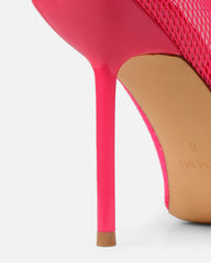Veronika Pink Mesh Heeled Sandals
