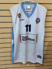 White and Blue AND1 basketball jersey features the name "DOZIER" and number 11 size 3xl