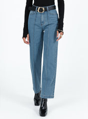 Booran Wide Leg Mid Wash Denim Jean