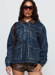 Counterpart Pocket Front Denim Jacket Blue
