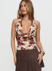 Capulet Halter Cowl Top Floral