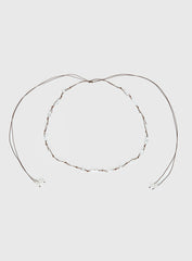 Delle Pearl Detail Wrap Belt Brown