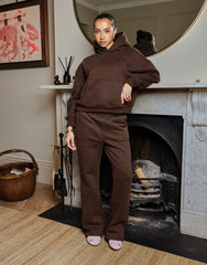 Maddie Simmi Studios Essentials Flared Joggers in Brown