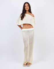 Palma sequin maxi beach Skirt in Yellow