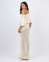 Palma sequin maxi beach Skirt in Yellow