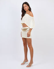 Heidi Sequin Mini Beach Skirt In Yellow