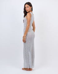 Margot Sheer sequin Beach Maxi Dress In Blue