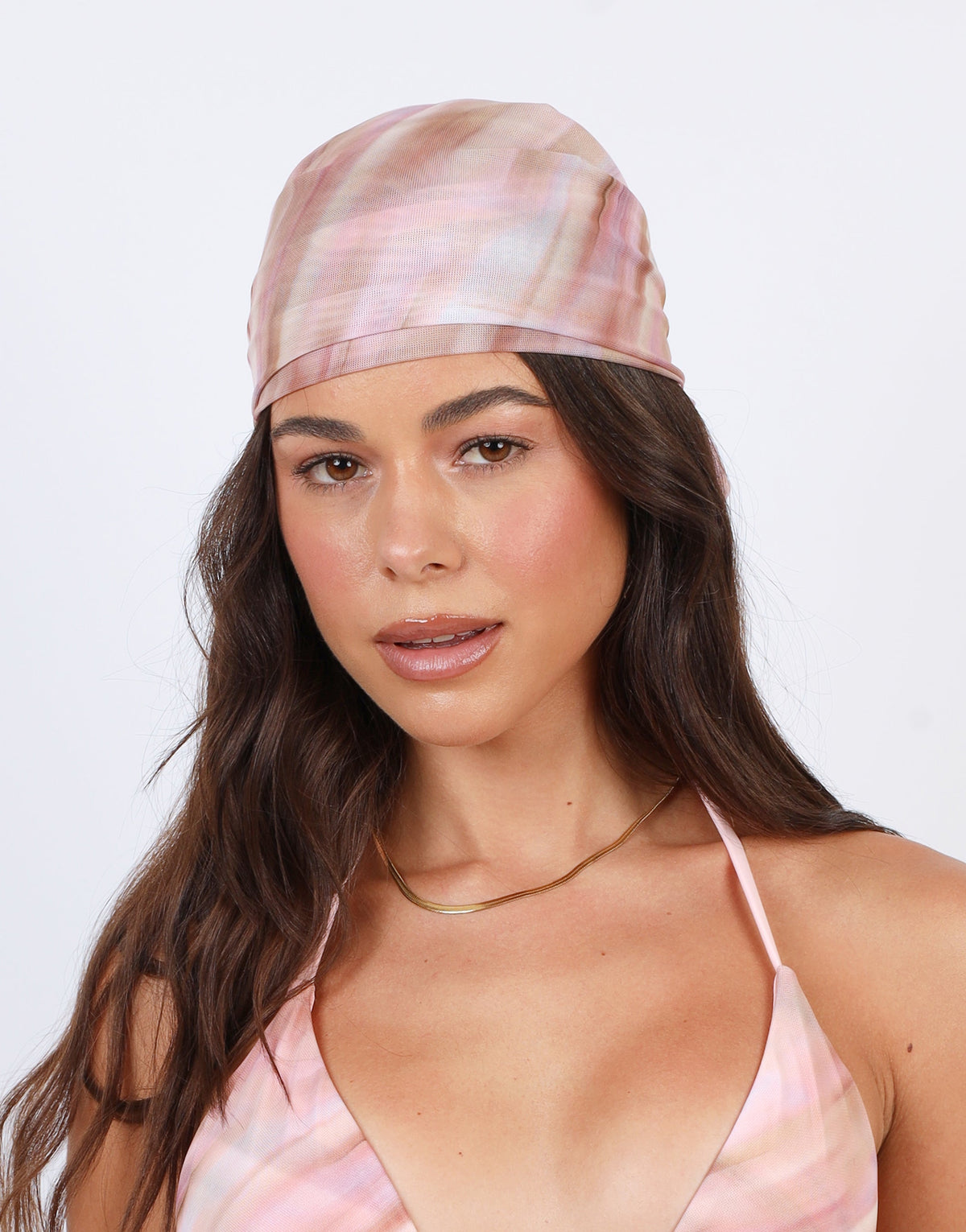 Chyna Abstract Print Bandana In Pink