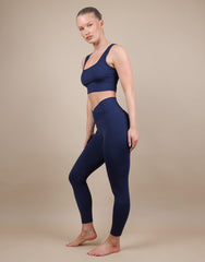 Teagan Square Neck Cropped Tank Top In Navy