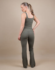Rhea Square Neck Tank Top In Olive