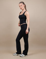 Rhea Square Neck Tank Top In Black