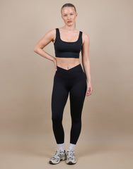 Teagan Square Neck Cropped Tank Top In Black