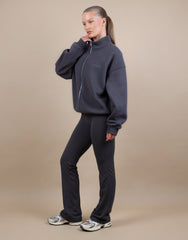 Bronte Simmi Studios Zip Through Funnel Neck Sweatshirt In Slate