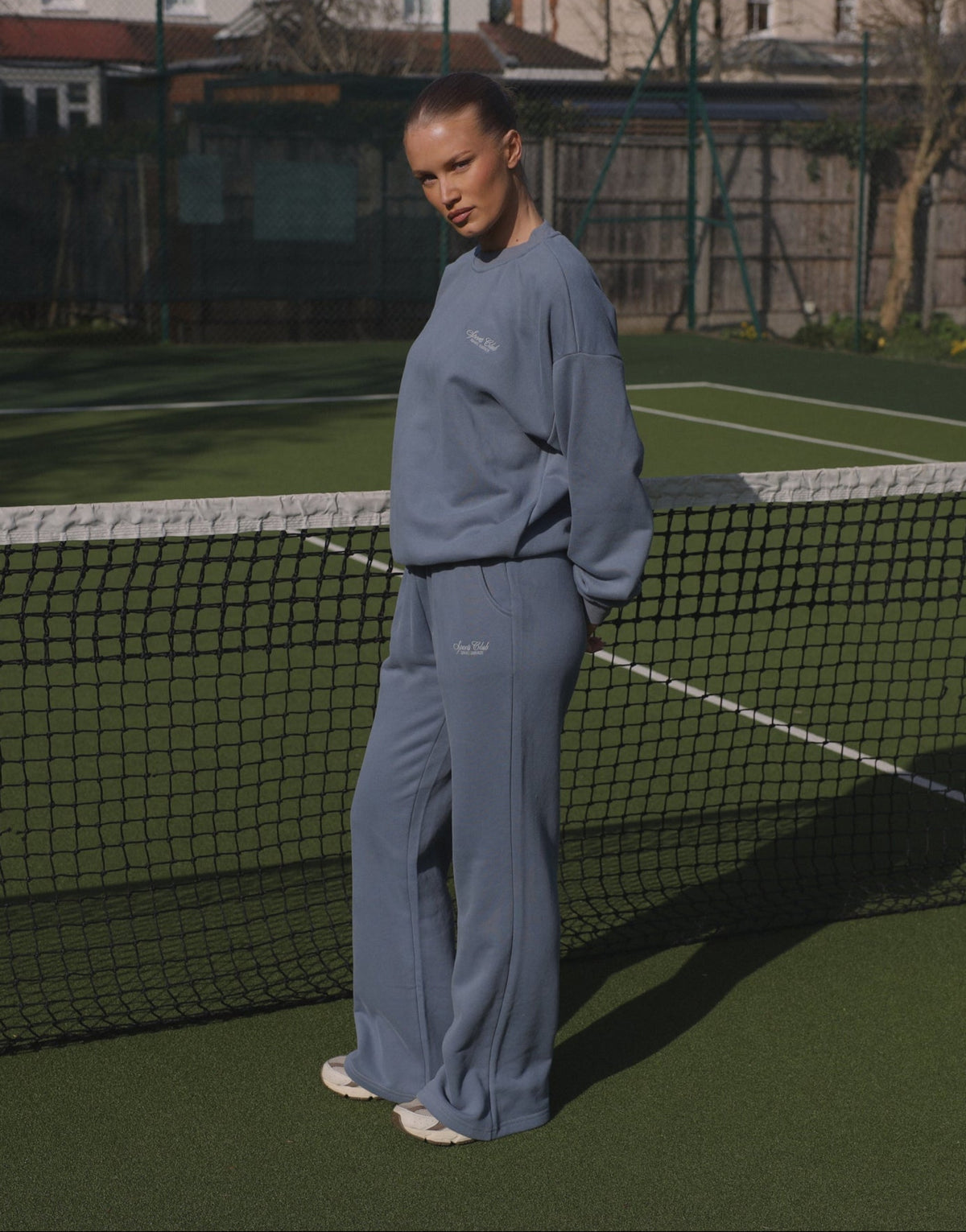 Sola Simmi Studios Embroidered Logo Joggers In Blue
