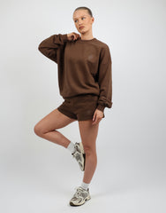 Cove Simmi Studios Embroidered Logo Sweatshirt In Brown