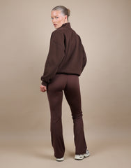 Bronte Simmi Studios Zip Through Funnel Neck Sweatshirt In Brown