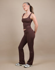 Rhea Square Neck Tank Top In Brown