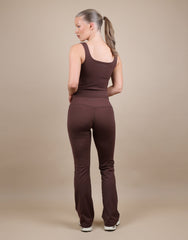 Rhea Square Neck Tank Top In Brown