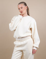 Kendall Cropped Sweatshirt In Cream