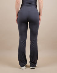 Cleo Ruched Front Flared Leggings In Slate