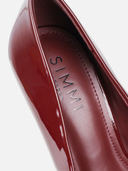 Alez Burgundy Patent Court Shoes