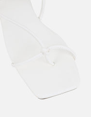 Leana White Strappy Flat Sandals