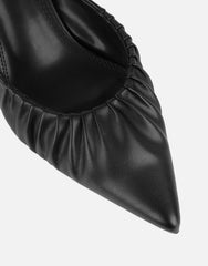 Paige Black Ruched Mules