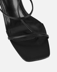 Allegra Black Strappy Heeled Sandals