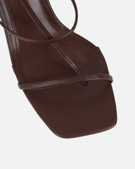 Allegra Chocolate Strappy Heeled Sandals