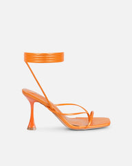 Pixar Orange Metallic Tie Up Heeled Sandals