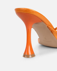 Pixar Orange Metallic Tie Up Heeled Sandals