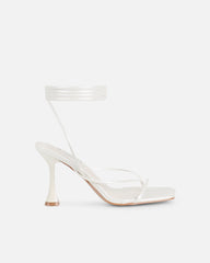 Pixar White Metallic Tie Up Heeled Sandals